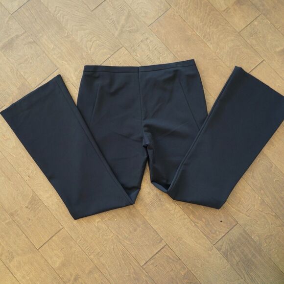 ESCADA Sz 42/12 US Black Dress Pants baby flare Flat Front Crease Business - Picture 2 of 8